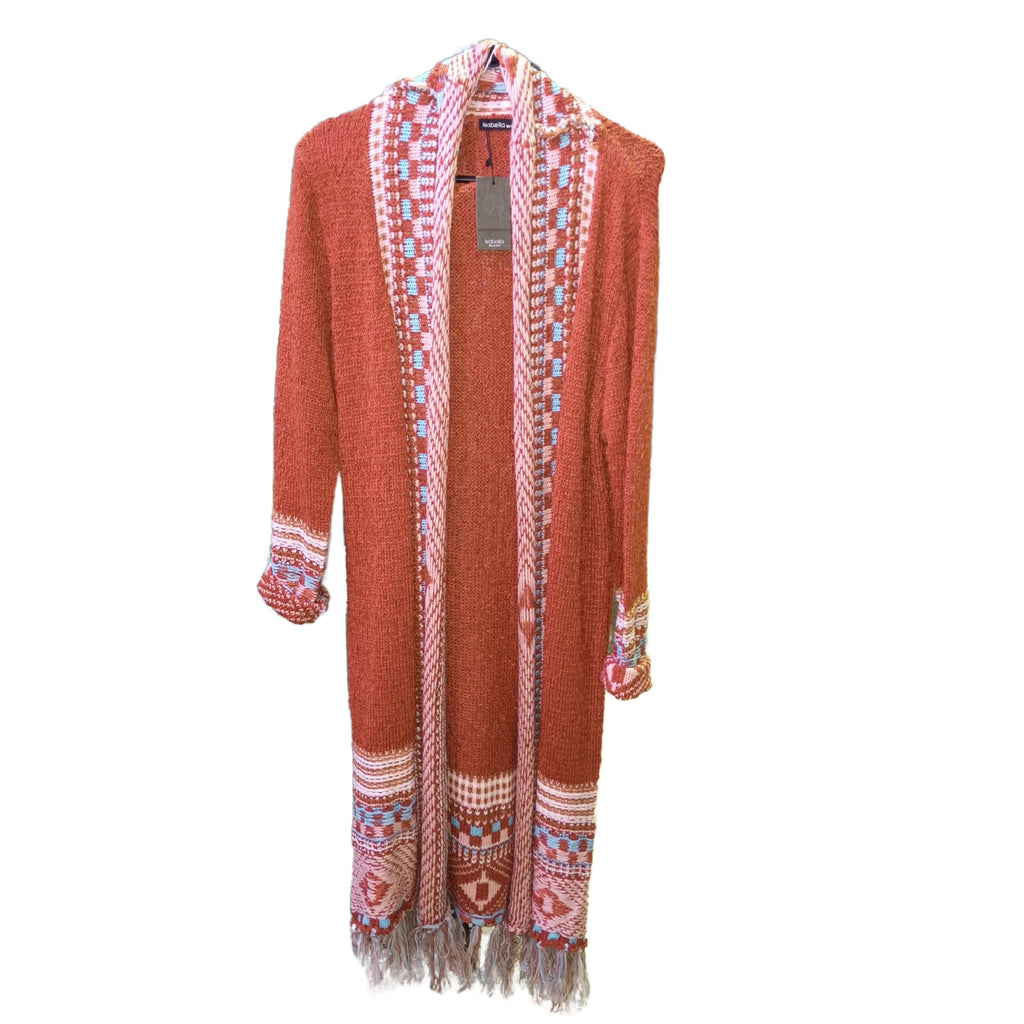 Cardigan Rust Red With Tassels
