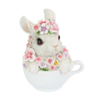 Load image into Gallery viewer, Cute Floral Rabbit In Teacup 15cm