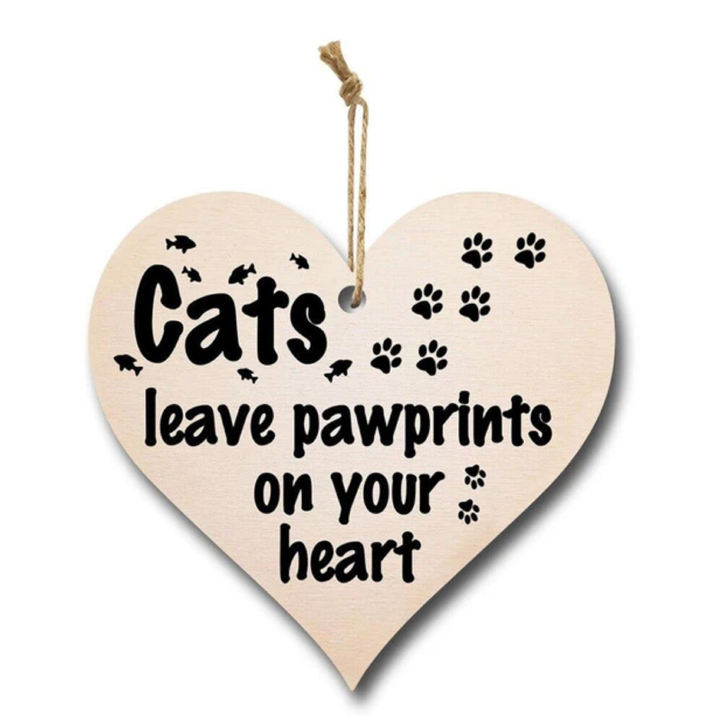 Mdf Cats Heart Wall Hanging