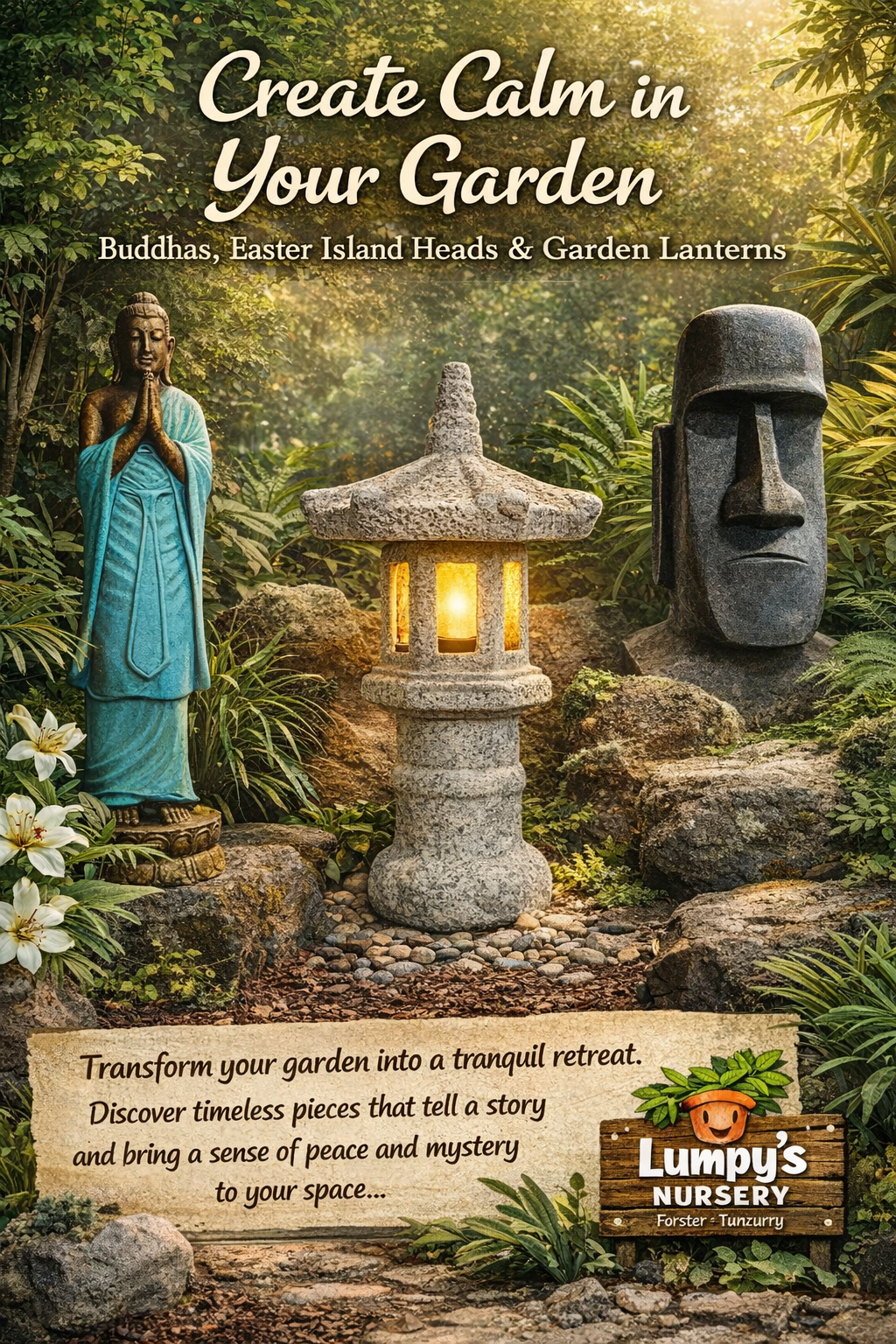 Creating Calm – The Story Behind Buddhas, Easter Island Heads & Garden Lanterns
