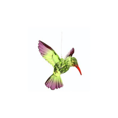 Acrylic Crystal Hummingbird Sun Catcher Fuchsia/green
