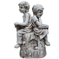Boy & Girl Reading On A Rock 38x22x61cm