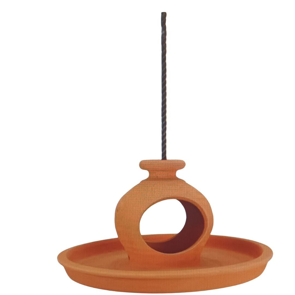 Terracotta Clayworks Small Terracotta Bird Feeder With Dish