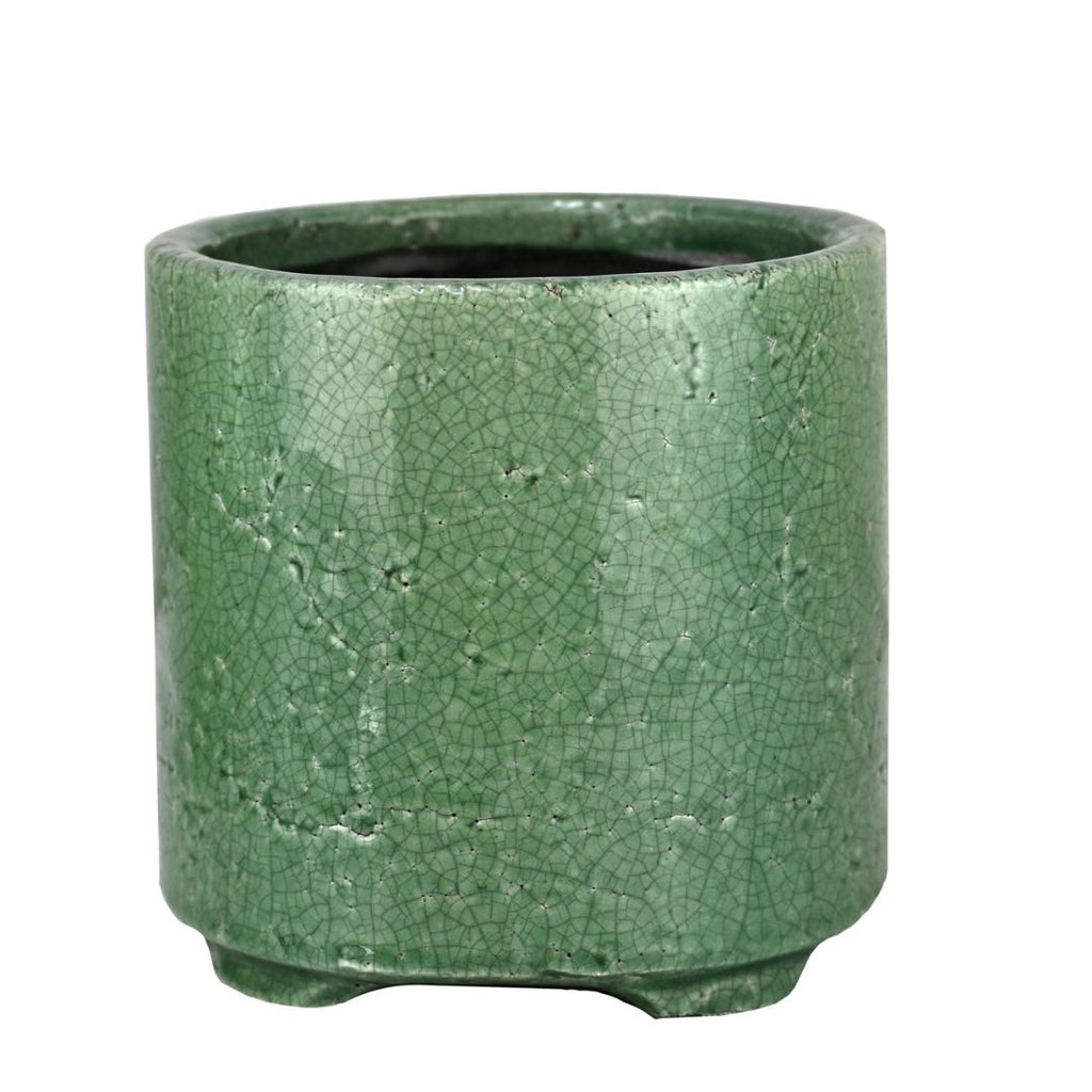 Tang Cylinder Pot Green 22x21cm
