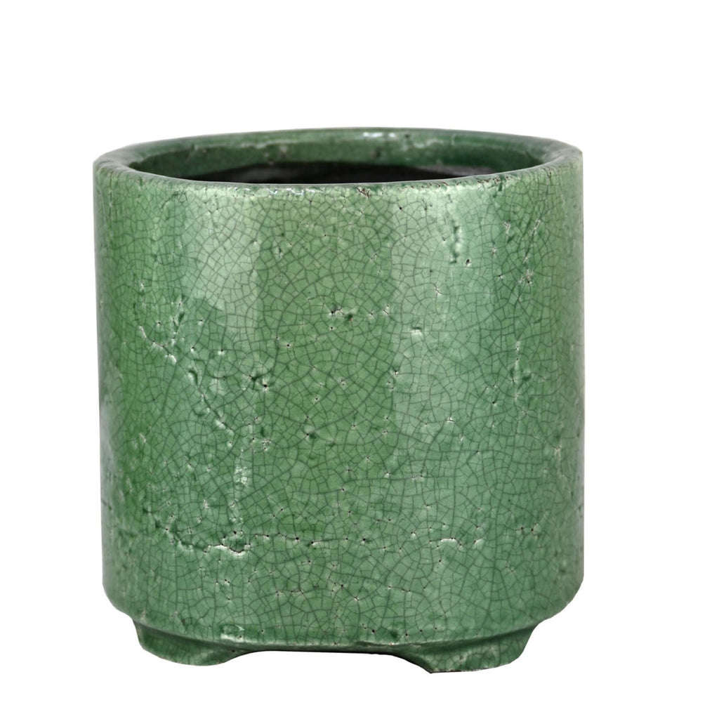 Tang Cylinder Pot Green 17x17cm