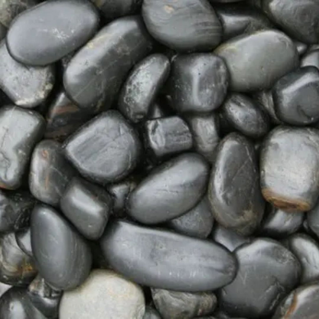 Kashmiri Black Polished Pebbles 20kg Bag 20-30mm