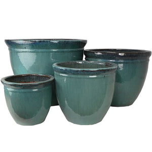 Glazed Roll-top Planter Moss Green [sz:extra Large Clr:moss Green]