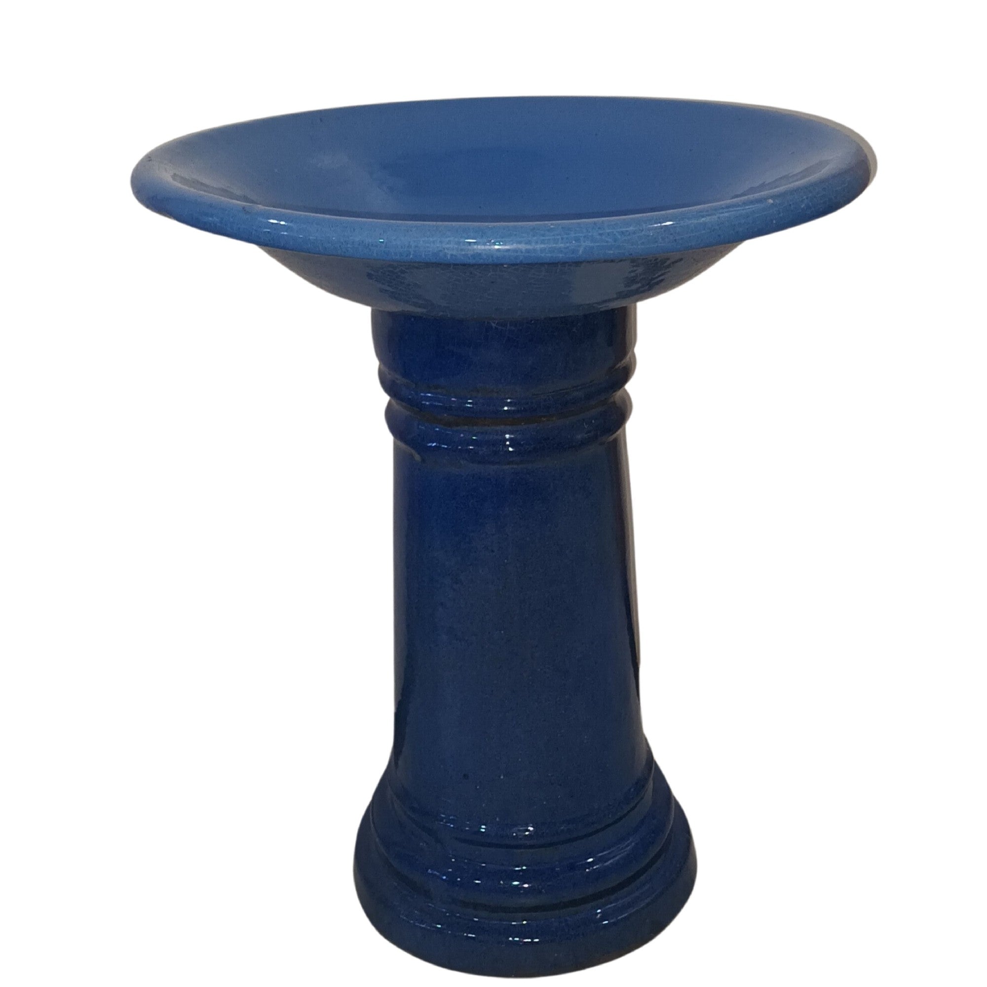 Glazed Bird Bath Blue 42x50