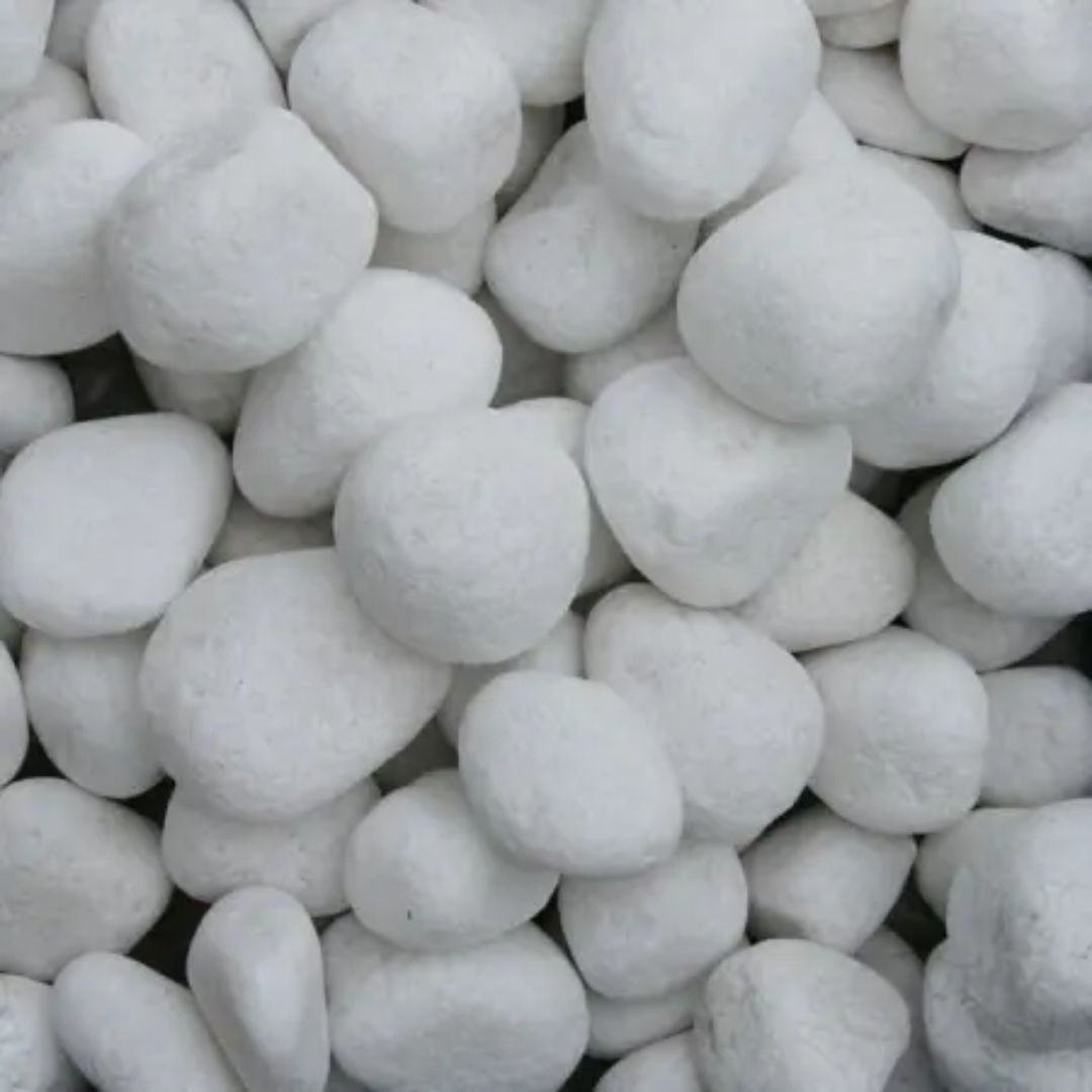 Kashmiri Snow White Pebbles 20kg Bag 10-15mm