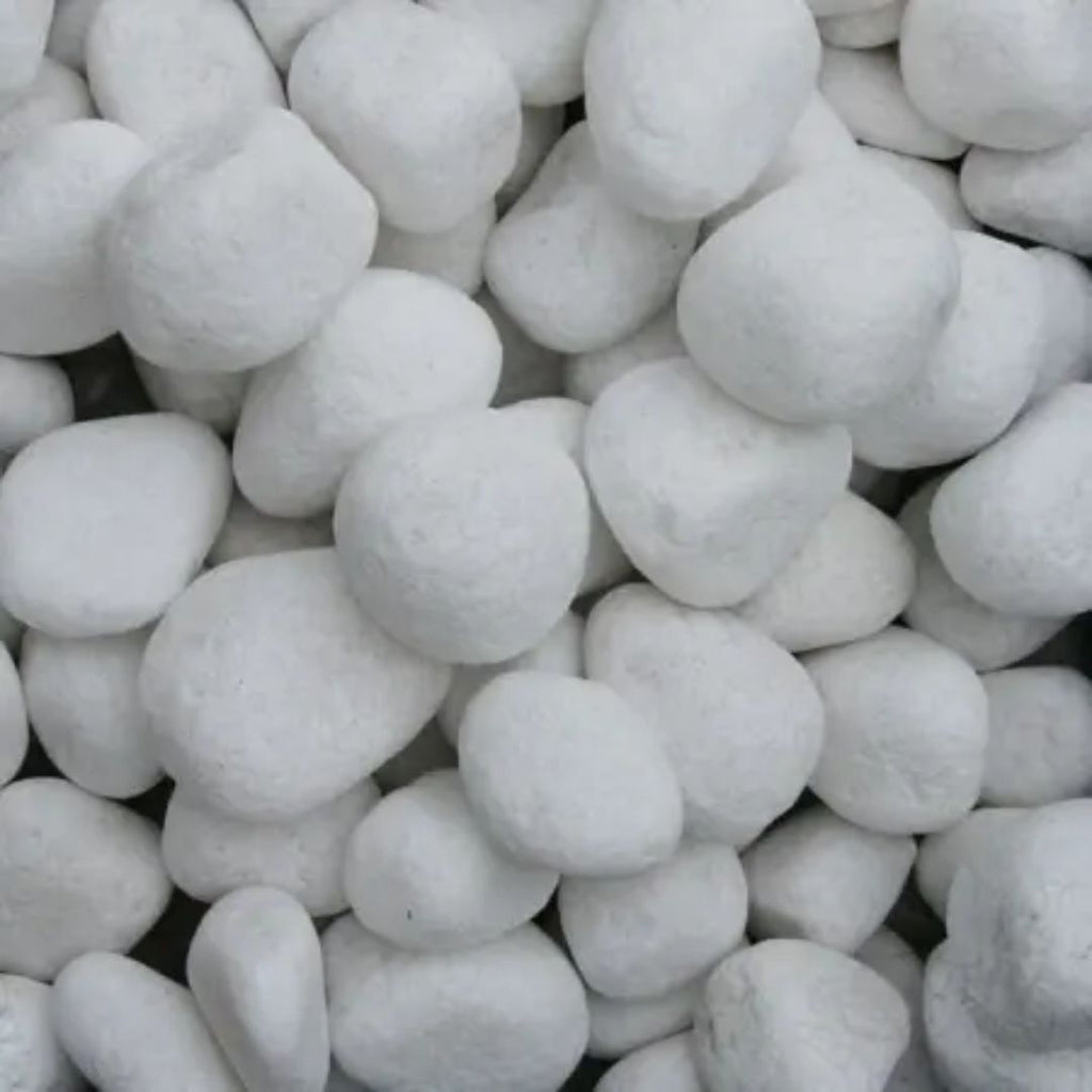 Kashmiri Snow White Pebbles 20kg Bag 10-15mm