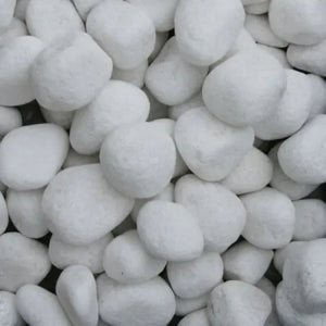 Kashmiri Snow White Pebbles 20kg Bag 10-15mm