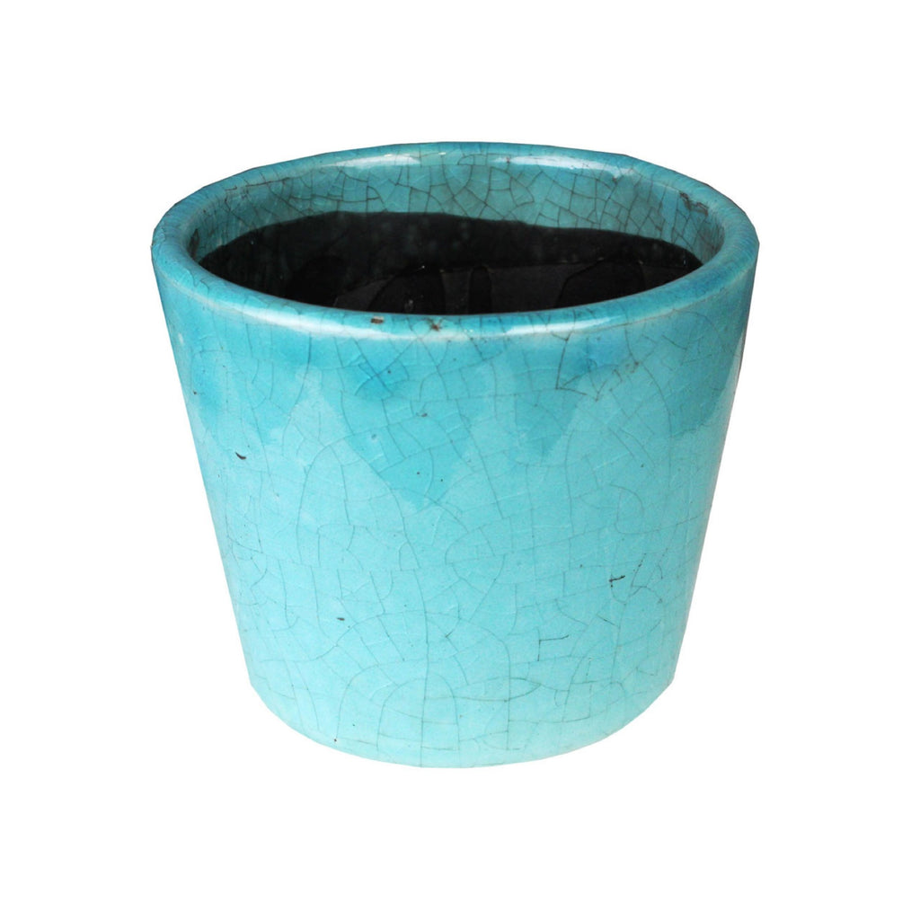 Tang Antique Cover Pot Rustic Blue 12x10cm