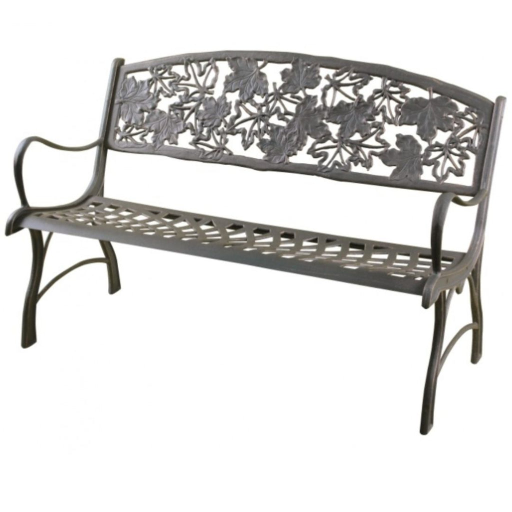 George & Son Cast Iron Bench-maple Leaf