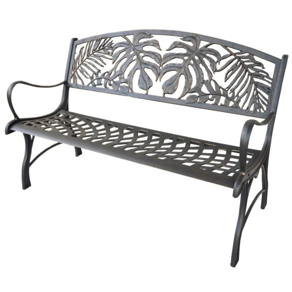 George & Son Cast Iron Bench-monstera