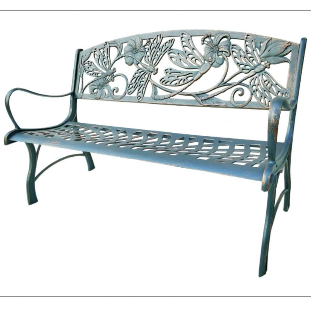 George & Son Cast Iron Bench-dragonfly