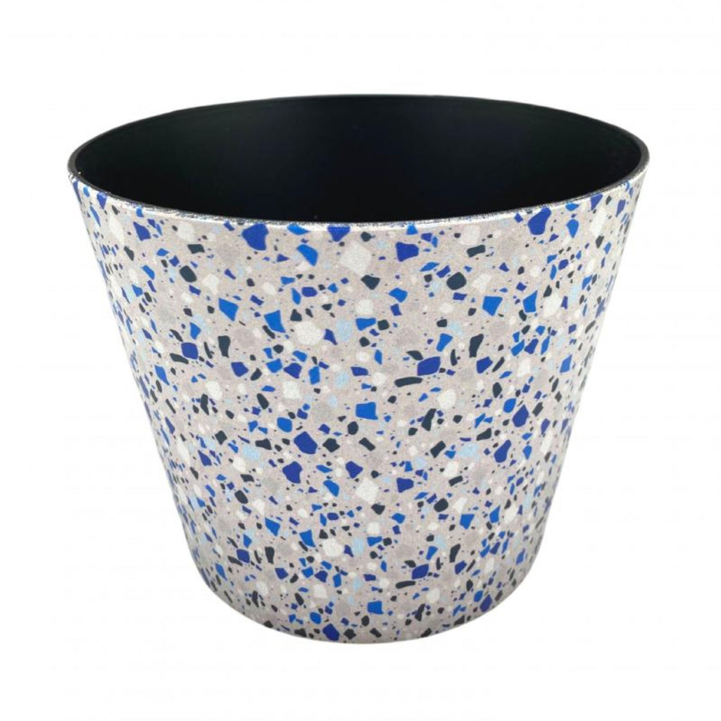 Terrazzo Pot Plastic Light Grey 13x16cm