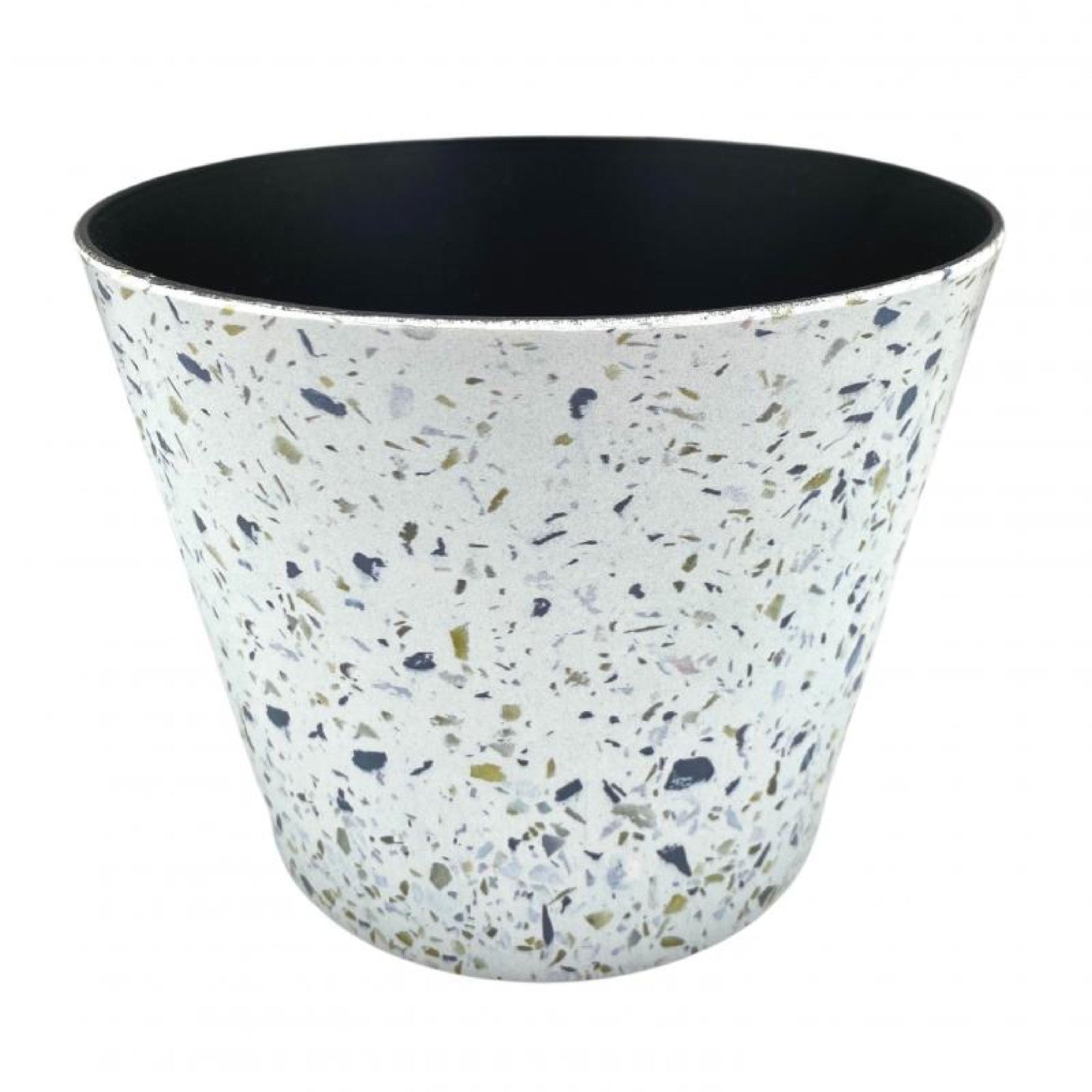 Terrazzo Pot Plastic White 13x16cm