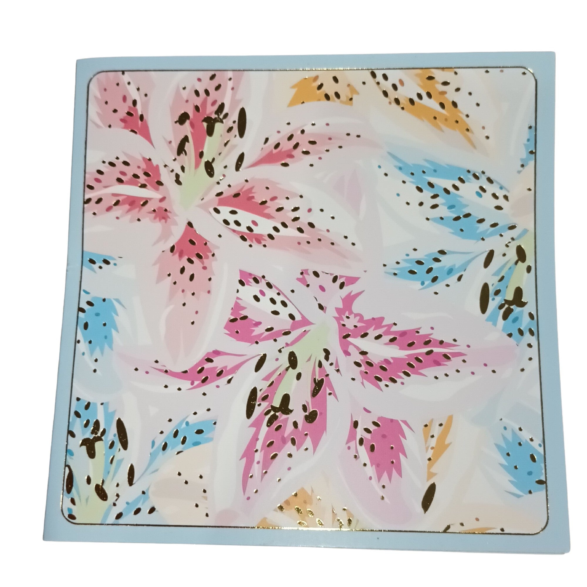 Card Flowers Pink/blue