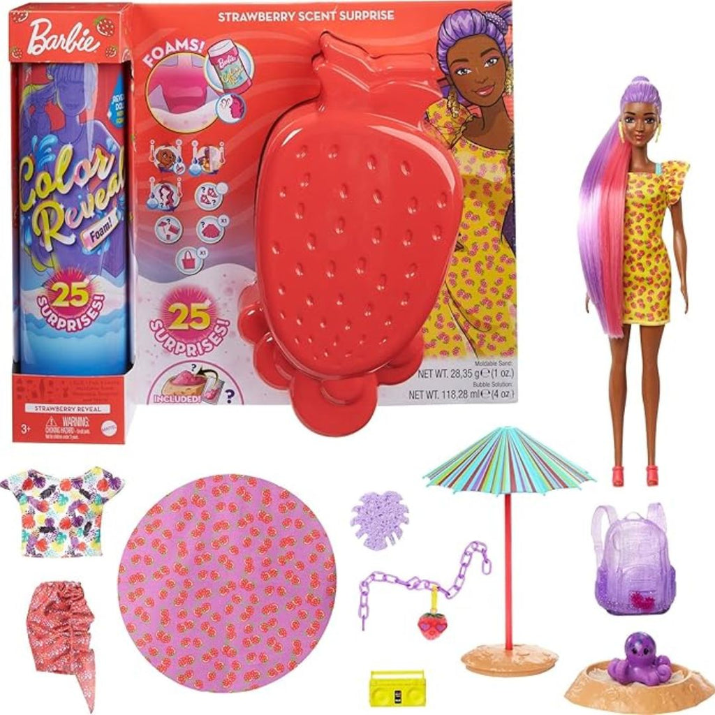 Barbie Colour Reveal Foam Doll Red Strawberry