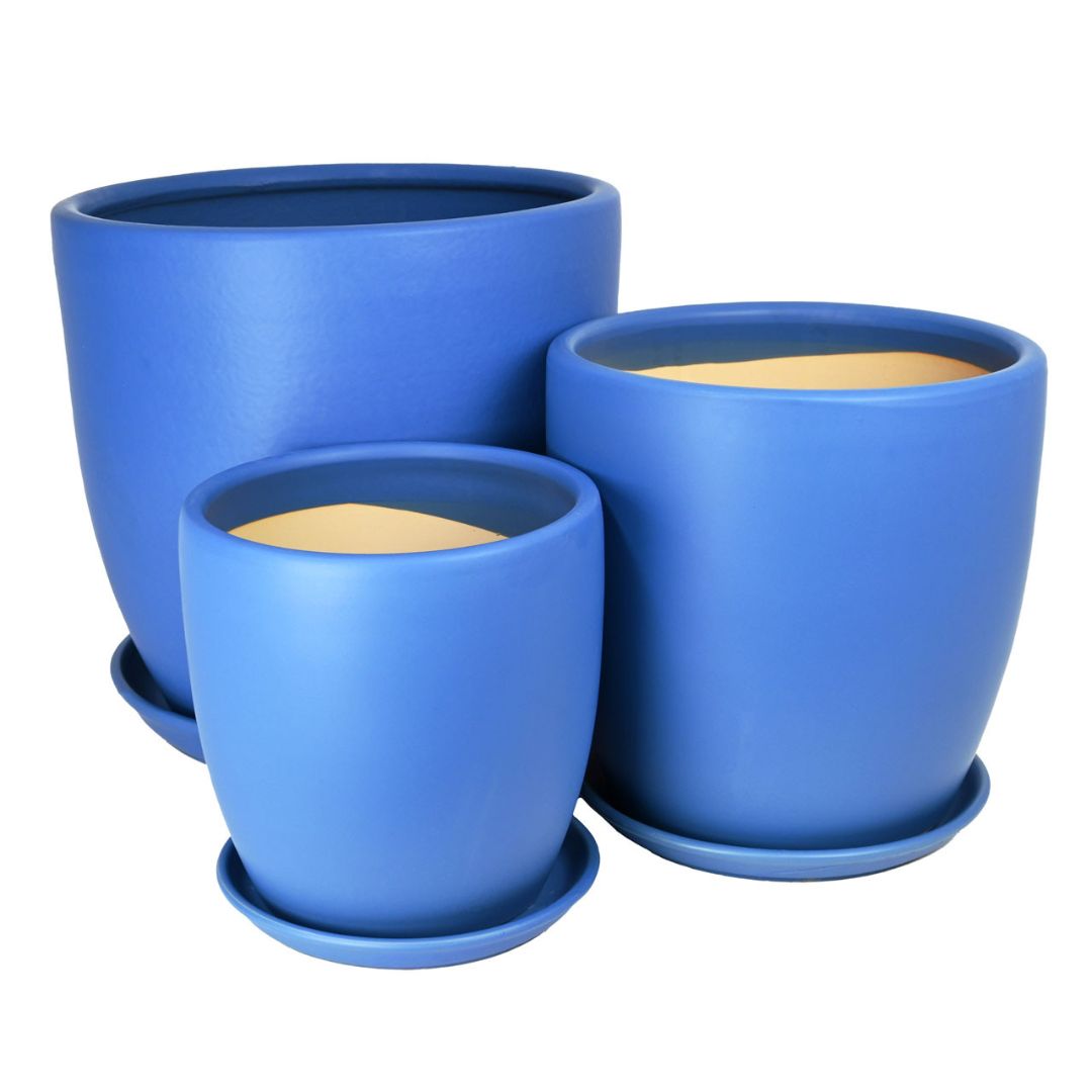 Mojay Tang Eggpot Glazed Blue [sz:medium Clr:blue]