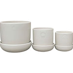 Load image into Gallery viewer, Northcote Pottery Hana Egg Pot With Saucer Ecru 22x25cm
