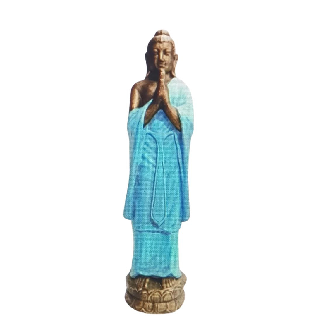 Blue Gold Buddha Statue 33x30x110