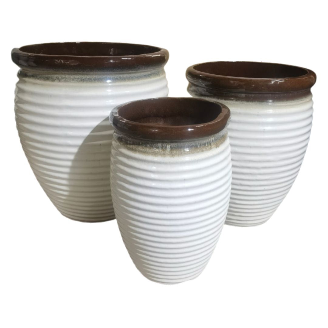 Glazed Beehive White Brown [sz:small Clr:white Brown]