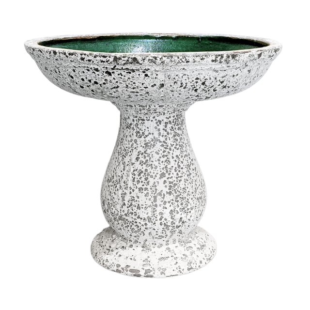 Ancient Swan Bird Bath | White Bowl + Base 78x30cm:40x57cm