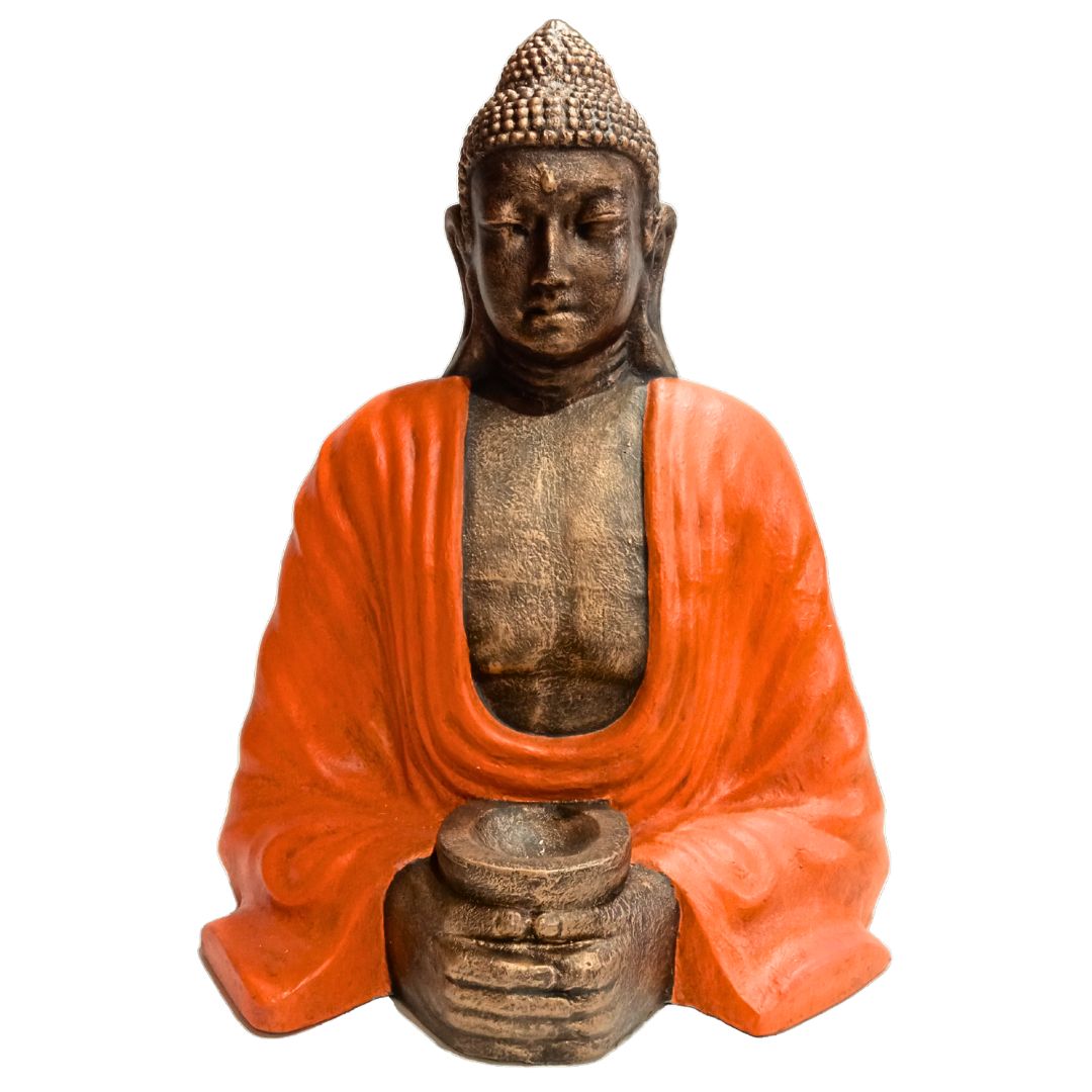 Statue Bowl Buddha Grc | Orange 60x40x80cm