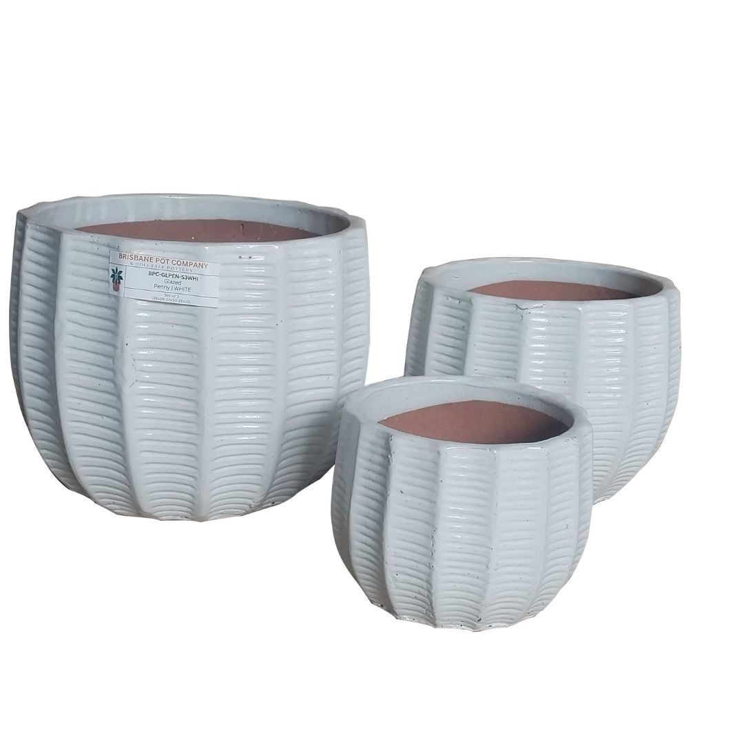 Glazed Penny Pot White [sz:small Clr:white]