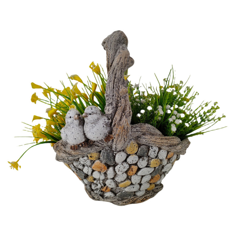 Bronrob Resin Pebble Basket Planter