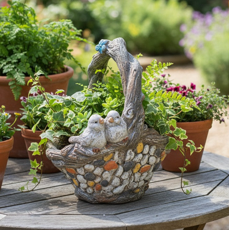 Bronrob Resin Pebble Basket Planter