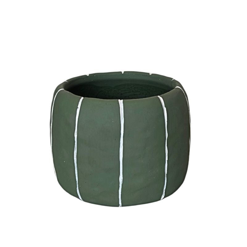 Bronrob Olive Stripe Pot 13 Cm