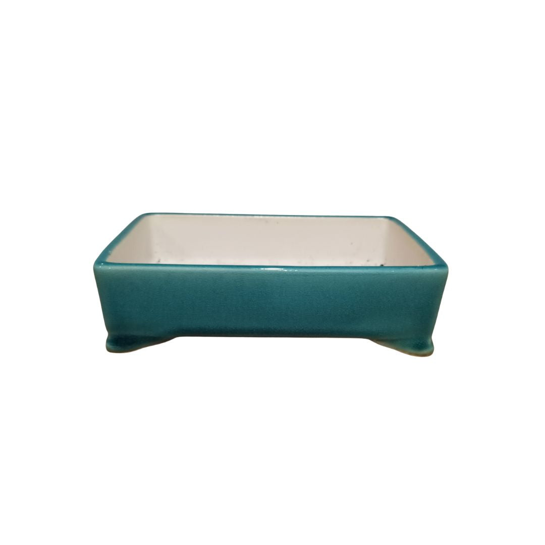 Bonsai Pot Green Small Rectangle