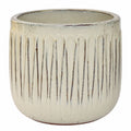 Glazed Ribbed Planter Ivory [sz:large Clr:ivory]
