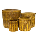 Glazed Feather Pot Ochre [sz:small Clr:ochre]