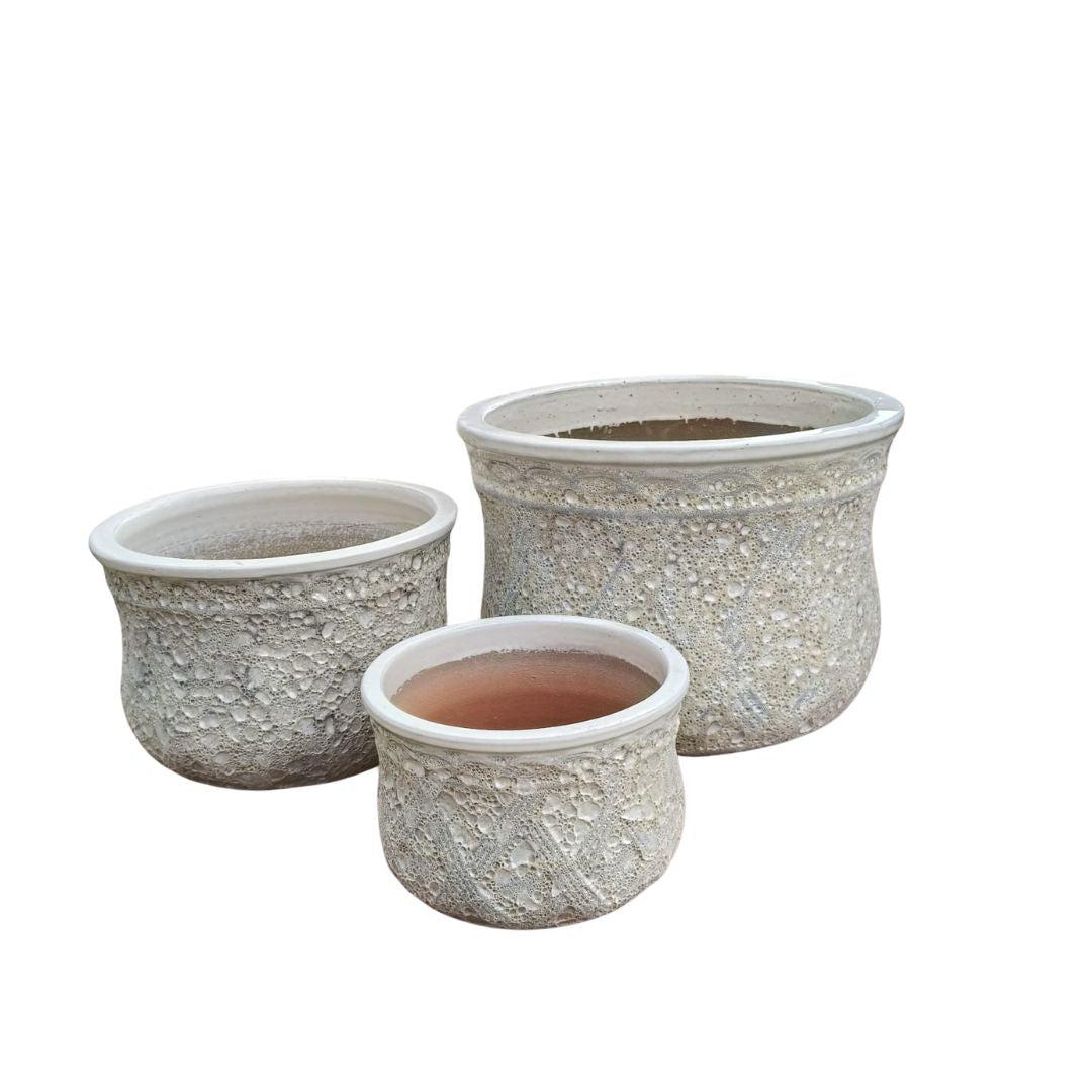 Ancient Lattice Planter White [sz:small Clr:white]