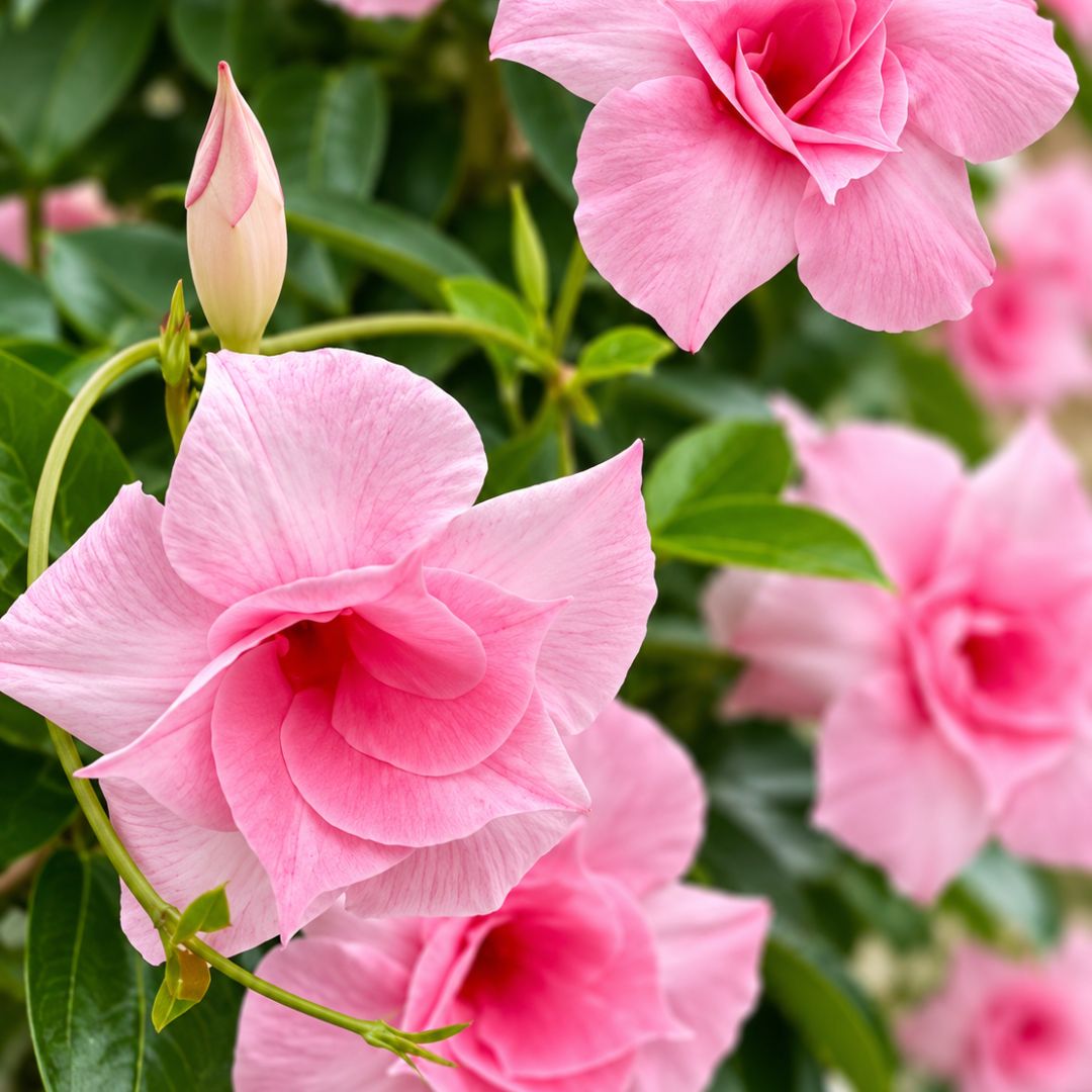 Mandevilla Sun Parasol Dbl Blush Pink 140mm