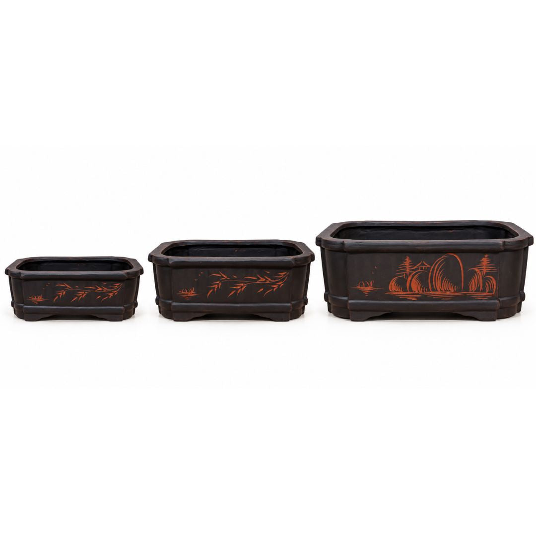 Black Bonsai Pot [sz:small Clr:black]