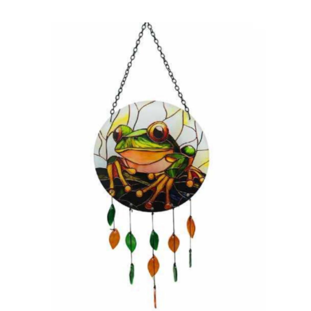 Frog Stained Glass Wind Chime
