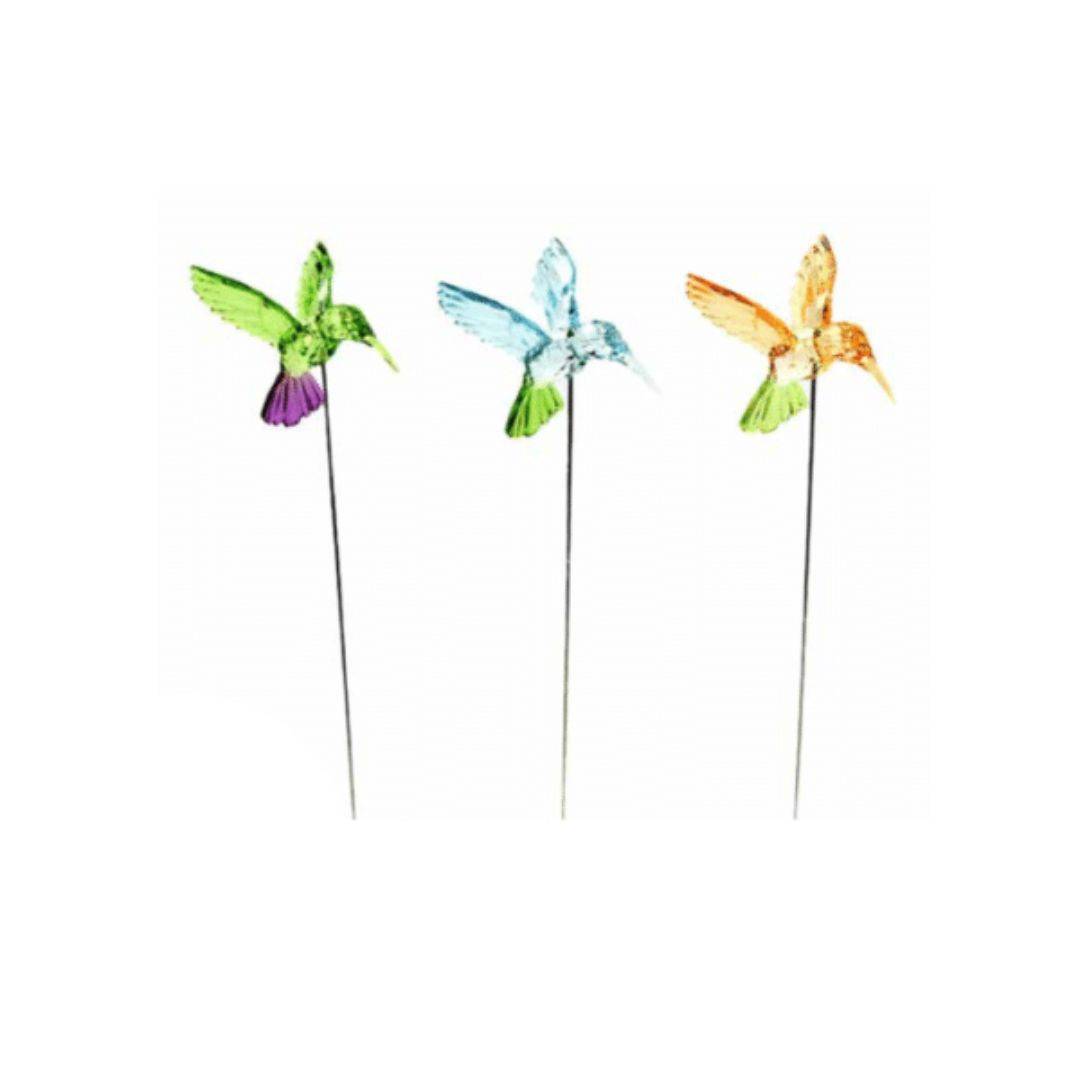 Acrylic Crystal Hummingbird Stakes