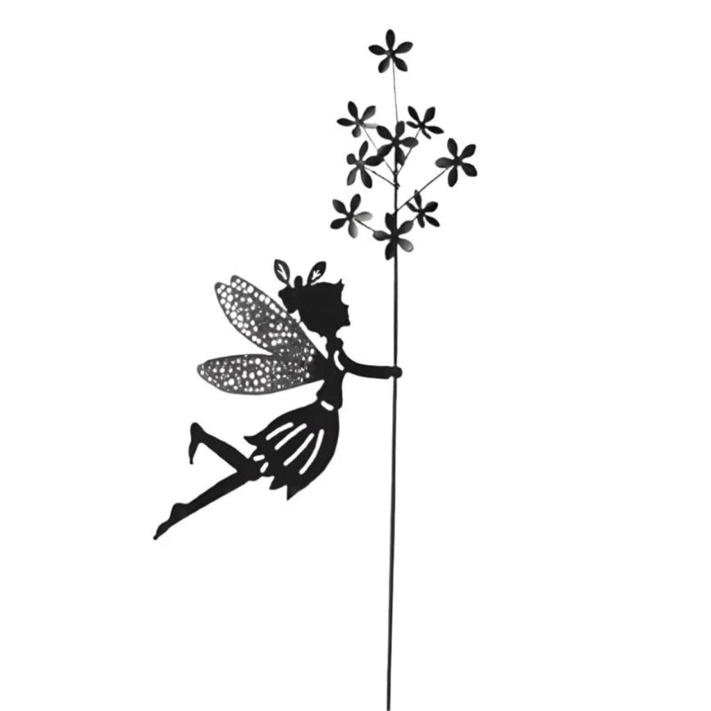 Terracotta Clayworks Fairy In The Breeze Stake Black