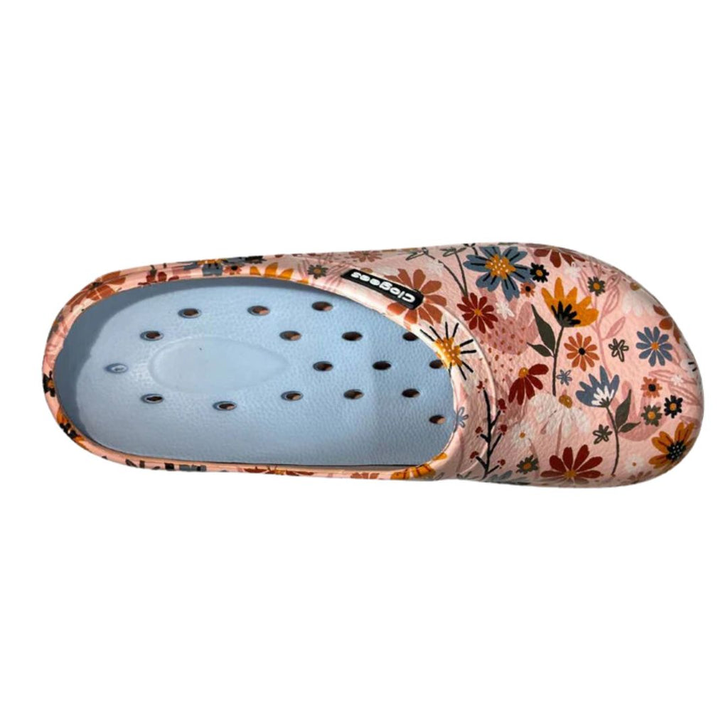Clogees Womens Garden Clog Pink Flowers [sz:6  Clr:pink Flowers]