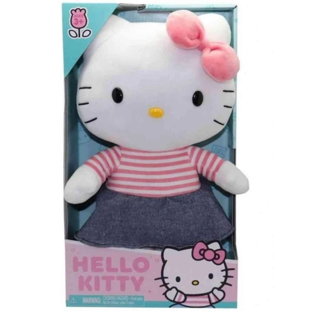 Hello Kitty White Blue Dress Medium Plush 