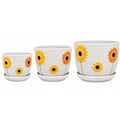 Sunflower Pot With Saucer [sz:small Clr:white]