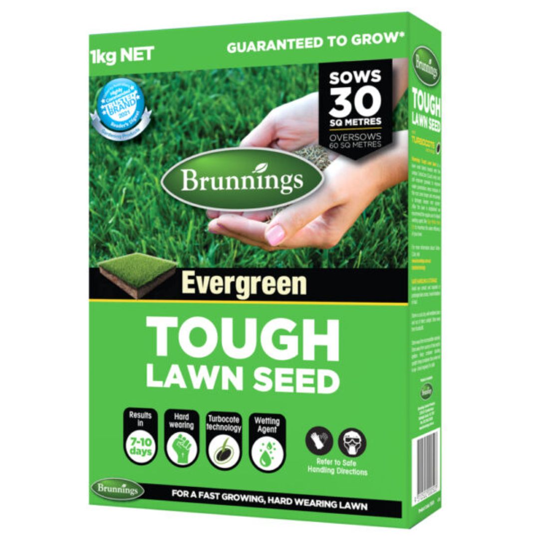 Brunnings Tough Lawn Seed 1kg – Lumpys Nursery & Landscape Yard