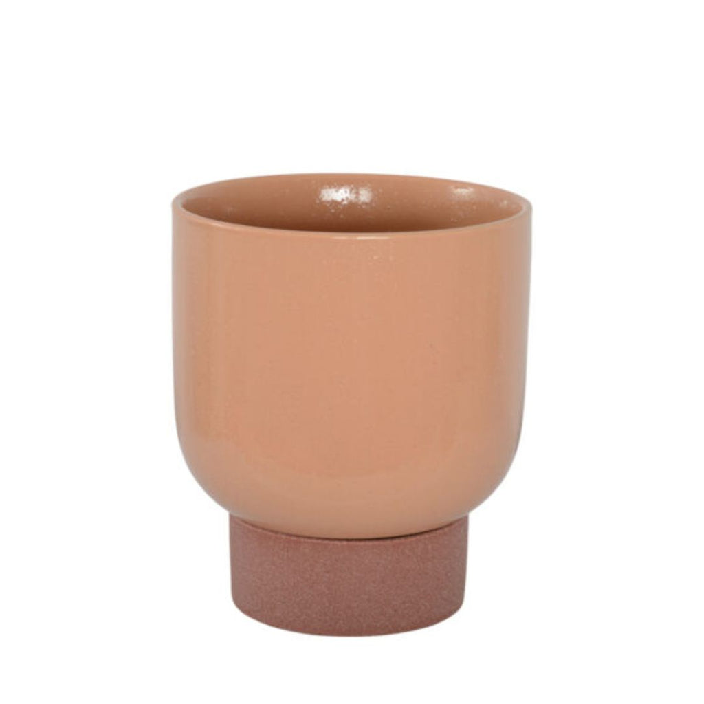 Penny Planter Pot With Stand Blush/rosewood 16x18.5cm
