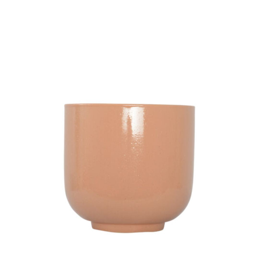 Penny Planter Pot With Stand Blush/rosewood 16x18.5cm