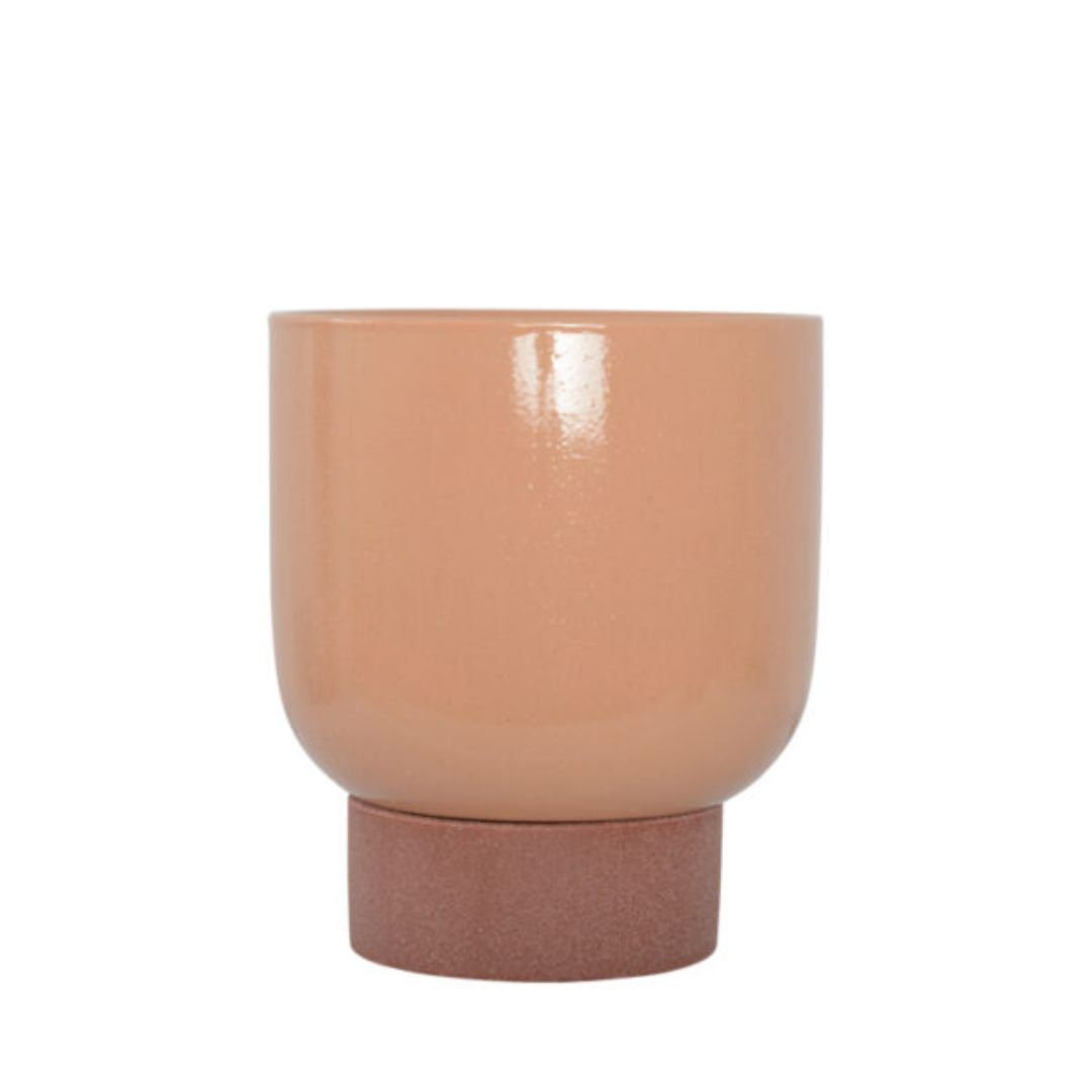 Penny Planter Pot With Stand Blush/rosewood 16x18.5cm