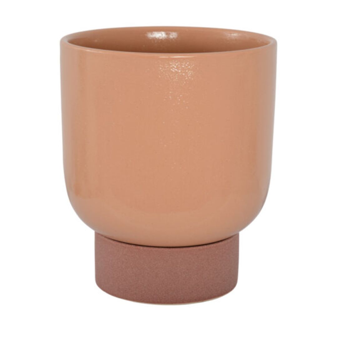 Penny Planter Pot With Stand Blush/rosewood 20x23.5cm 
